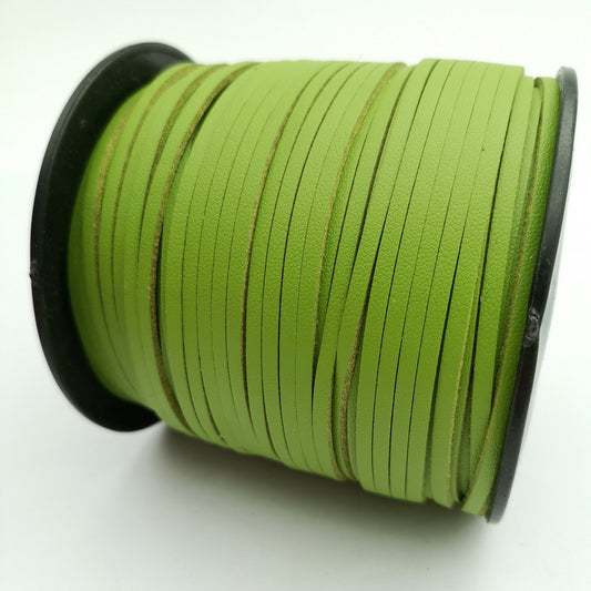ShapesbyX 100 yards/Roll 2.8mm Green Faux Suede Leather Cords for Jewelry Making in Bracelet Necklace Pendant