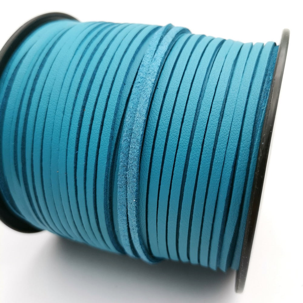 ShapesbyX 100 Yards/Rolle 2,8 mm blaue Kunstlederkordeln für die Schmuckherstellung in Armbändern, Halsketten und Anhängern