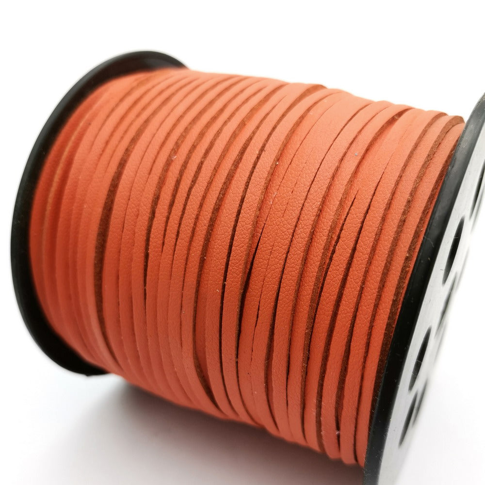 ShapesbyX 100 Yards/Rolle, 2,8 mm, orangefarbene Wildlederimitat-Lederschnüre für die Schmuckherstellung in Armbändern, Halsketten, Anhängern