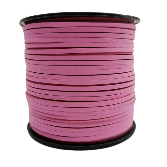 ShapesbyX 100 yards/Roll 2.8mm Pink Faux Suede Leather Cords for Jewelry Making in Bracelet Necklace Pendant