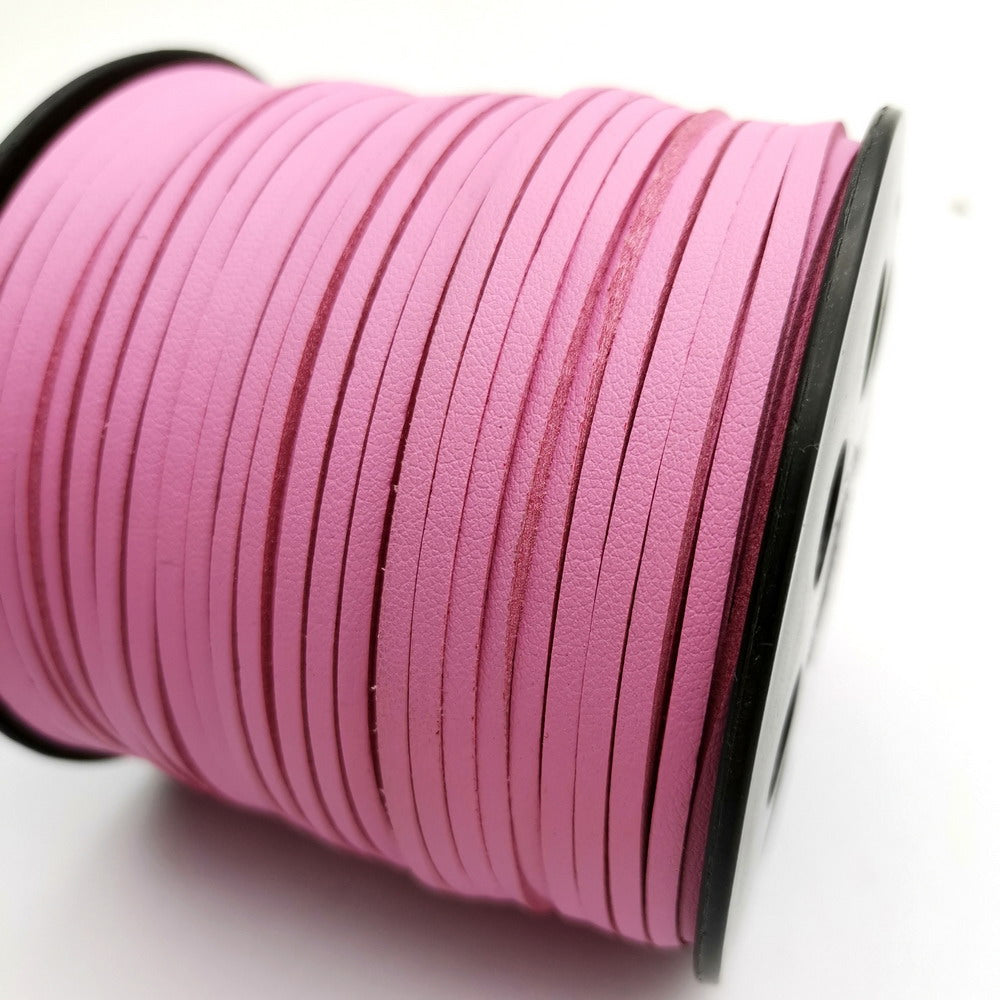 ShapesbyX 100 Yards/Rolle, 2,8 mm, rosa Kunstlederkordeln für die Schmuckherstellung in Armbändern, Halsketten, Anhängern