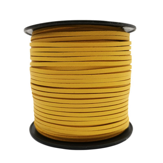 ShapesbyX 100 Yards/Rolle, 2,8 mm, gelbe Kunstlederschnüre aus Wildlederimitat für die Schmuckherstellung in Armbändern, Halsketten, Anhängern