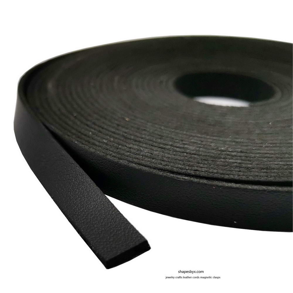 shapesbyX-5 Yards Uncut 25mm/1 Inch Faux Suede Leather Black Strip Microfiber Soft