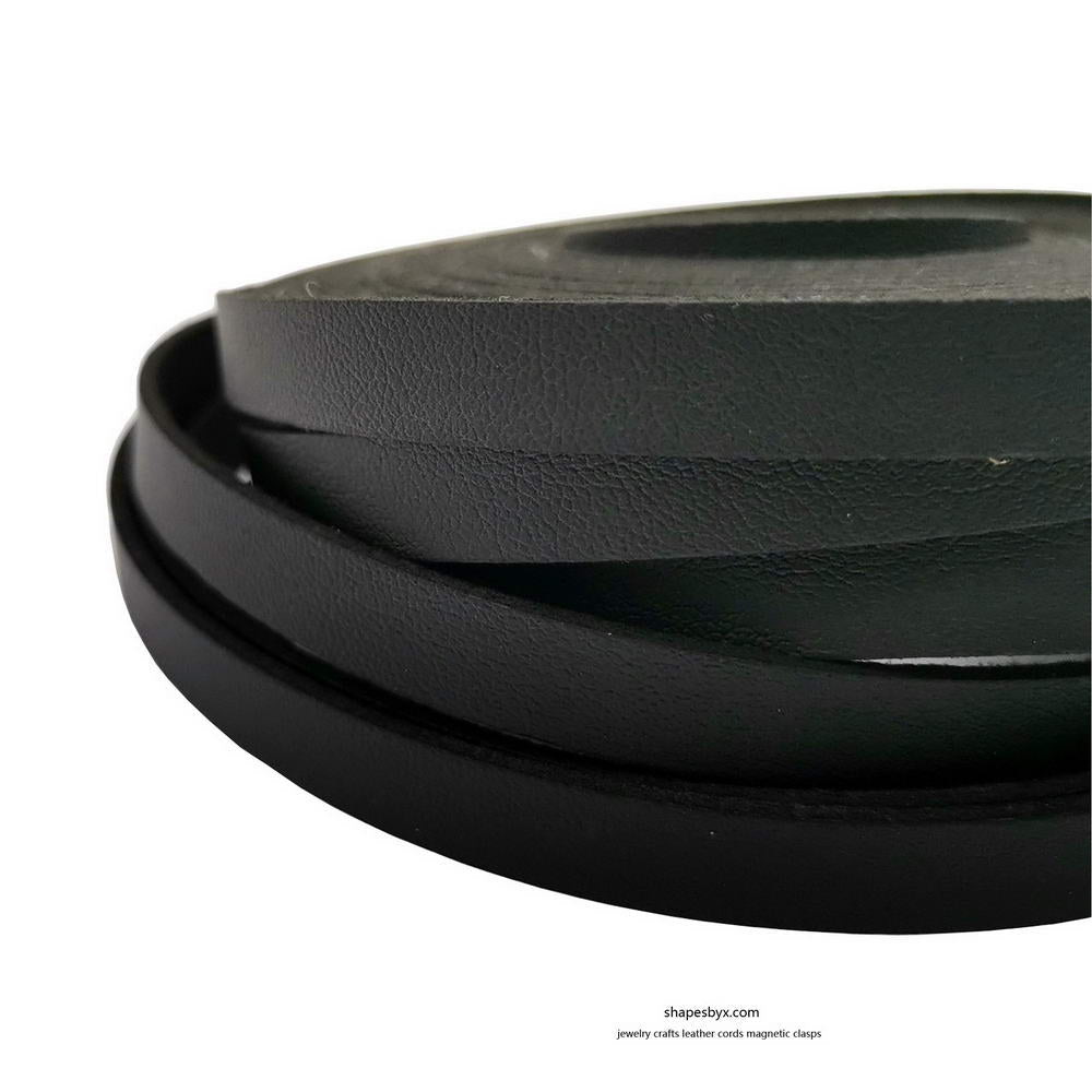 ShapesbyX-5 Yards 8 mm schwarzer Kunstlederstreifen, weich und flexibel, 8 mm x 1,5 mm Mikrofaser-PU