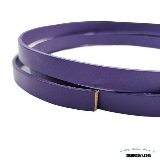 10mm Flat Leather Strip 10mmx2mm Leather Strap for Jewelry Making Watchband Purple 