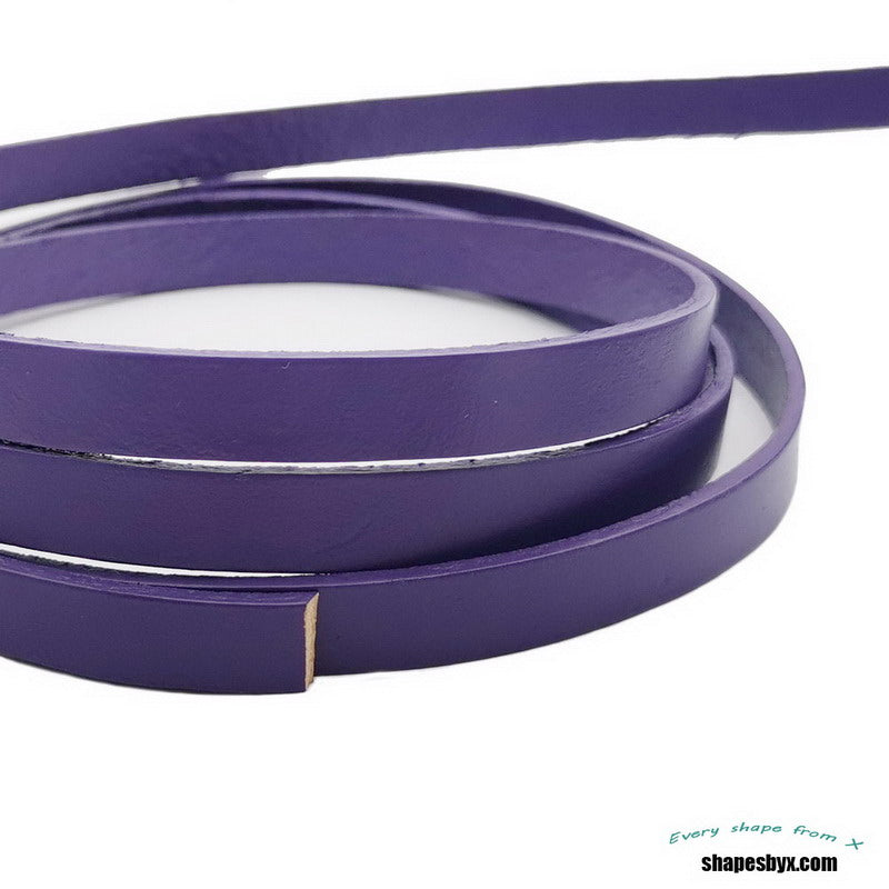 ShapesbyX-10 mm Bande de cuir plate 10 mm x 2 mm Bracelet en cuir pour la fabrication de bijoux Bracelet de montre Violet