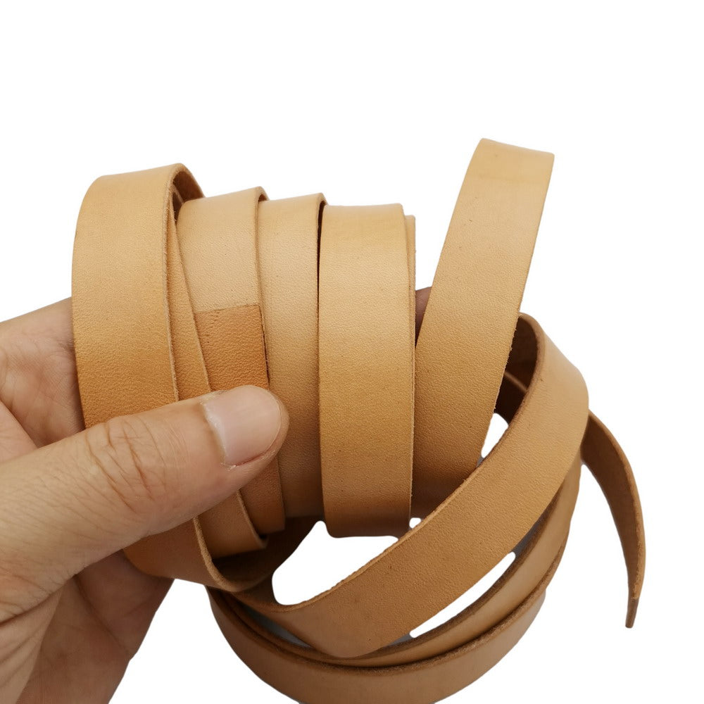 shapesbyX-15mm Flat Leather Strip 15x2mm Genuine Leather Band 2mm Thick Dark Brown