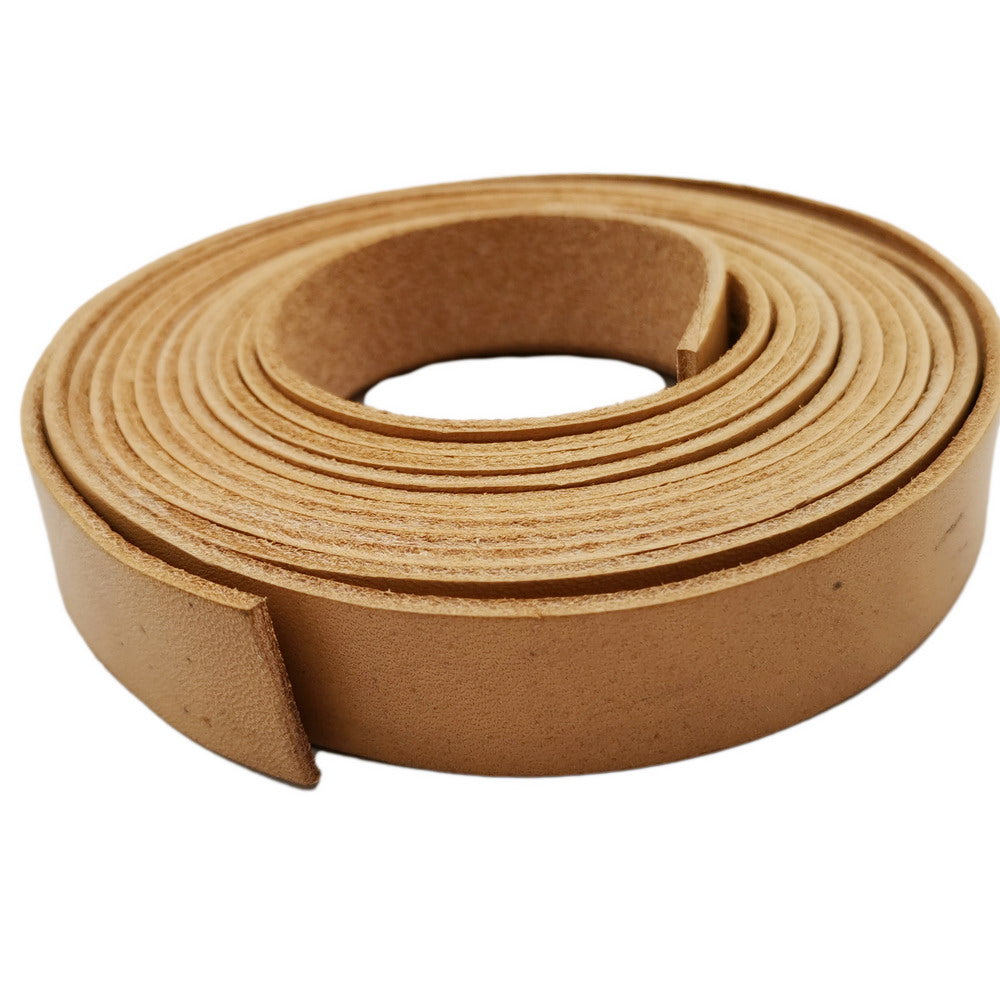 shapesbyX-18mm Flat Leather Strip 18x2mm Genuine Leather Band 2mm Thick Tan Natural