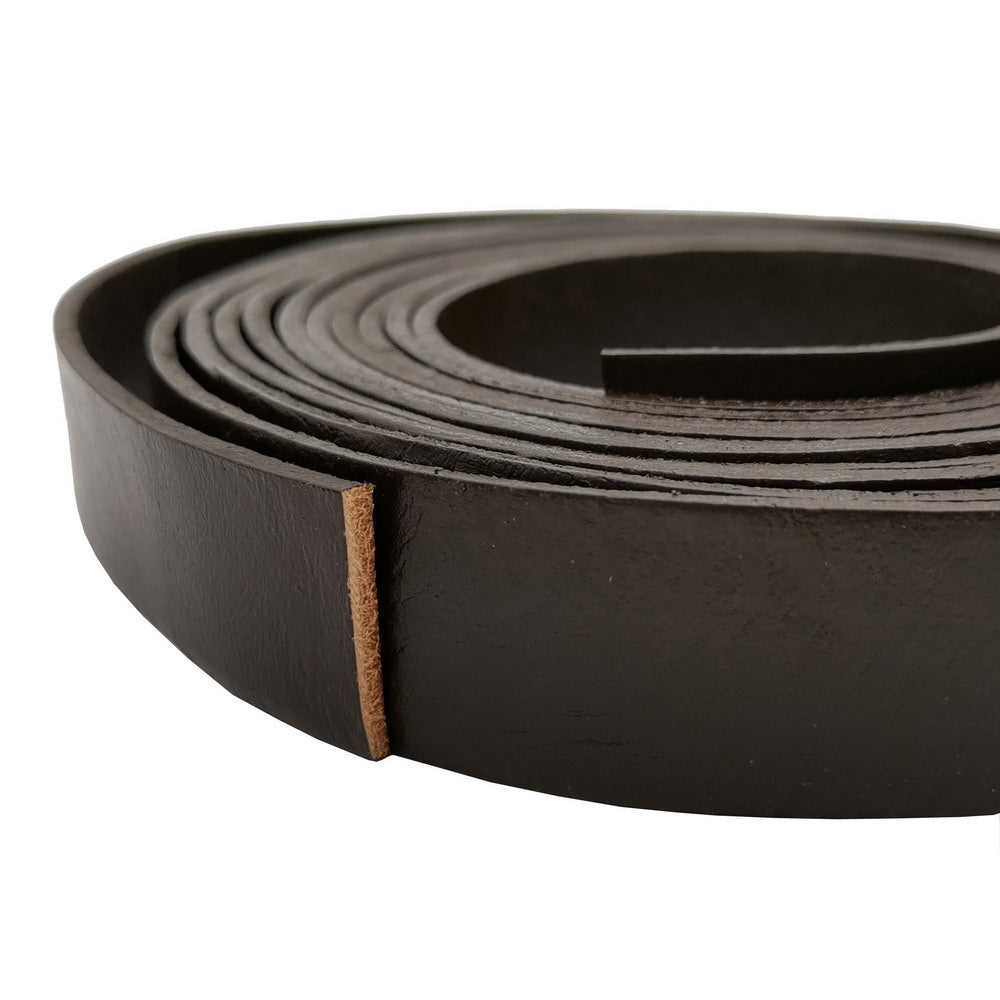 shapesbyX-20mm Flat Leather Strip Black/Brown 20x2mm Genuine Leather Band 2mm Thick