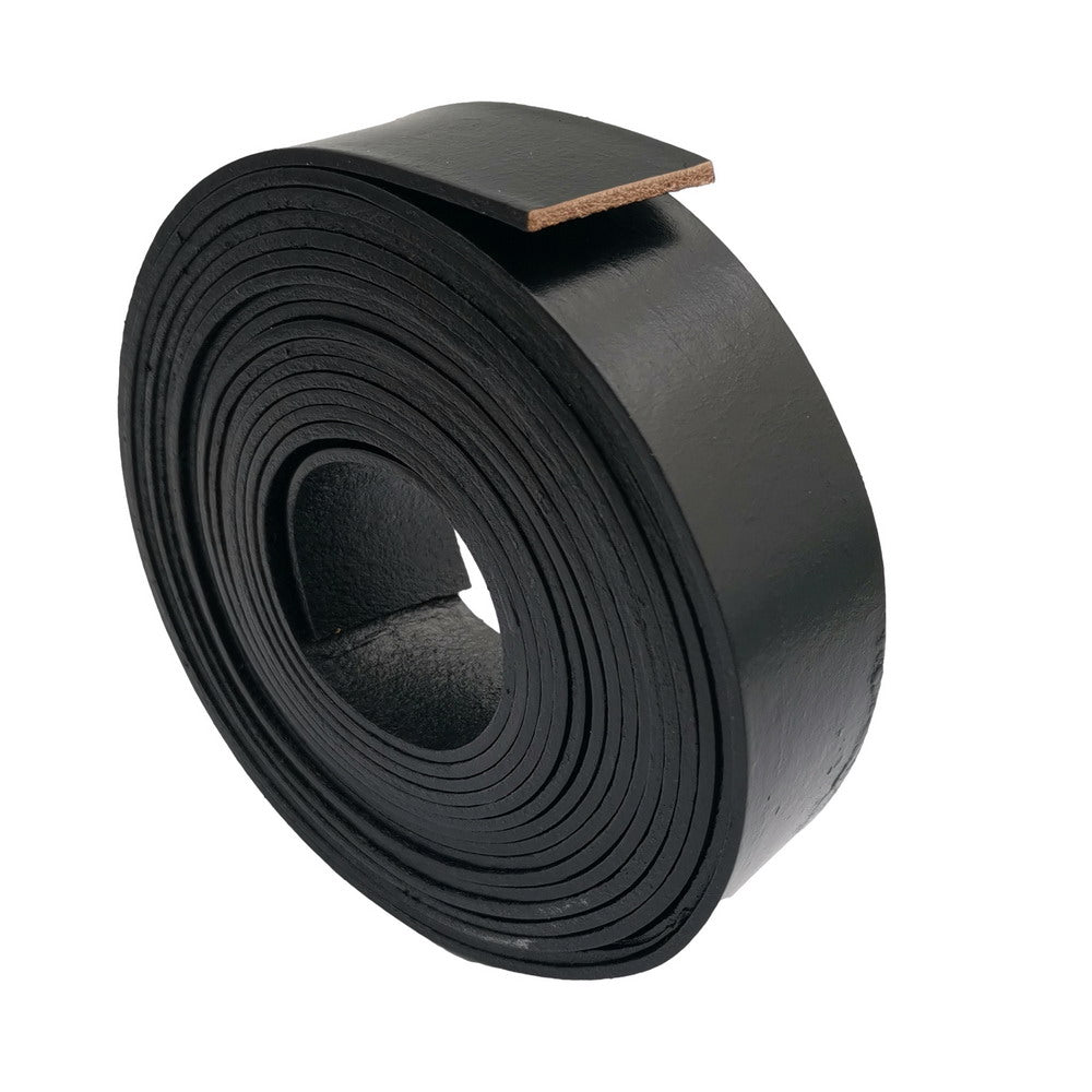 shapesbyX-25mm Flat Leather Strip 1 Inch Wide Genuine Leather Band 2mm Thick Black