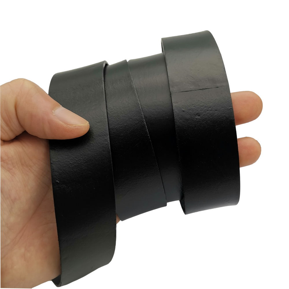 shapesbyX-30mm Flat Leather Strip 30x2mm Genuine Leather Band 2mm Thick Black