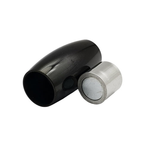 ShapesbyX-fermoirs magnétiques noirs en acier inoxydable, pour la fabrication de bracelets, trou intérieur de 10mm, colle pour cordon en 1 pièce