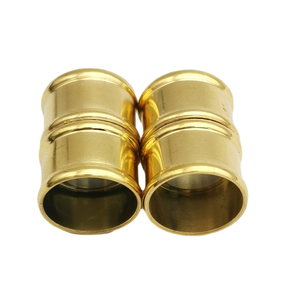 shapesbyX-2 Pieces Stainless Steel 18K Gold Bamboo Shape Strong Magnetic Clasps For  Bracelet Making 9mm/10mm/12mm