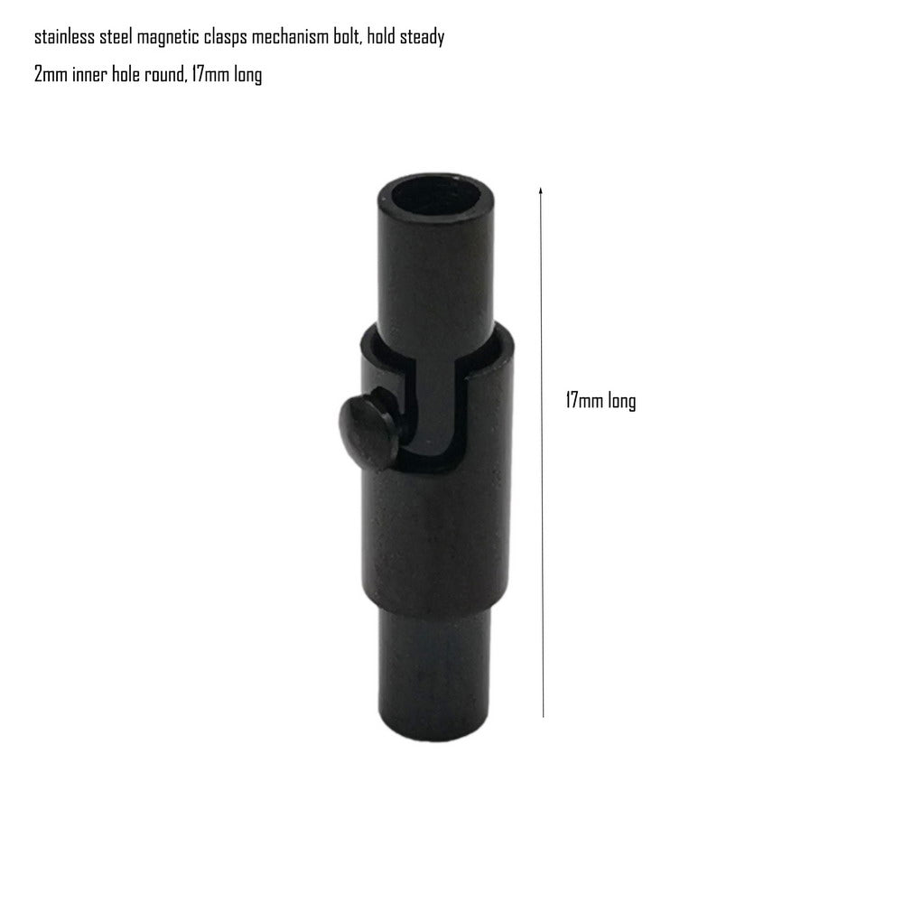 2 Stück 3 mm, 4 mm, 5 mm Innenloch, Edelstahl-Magnetverschluss mit Mechanismus, Bolzenverschluss, Kordelende