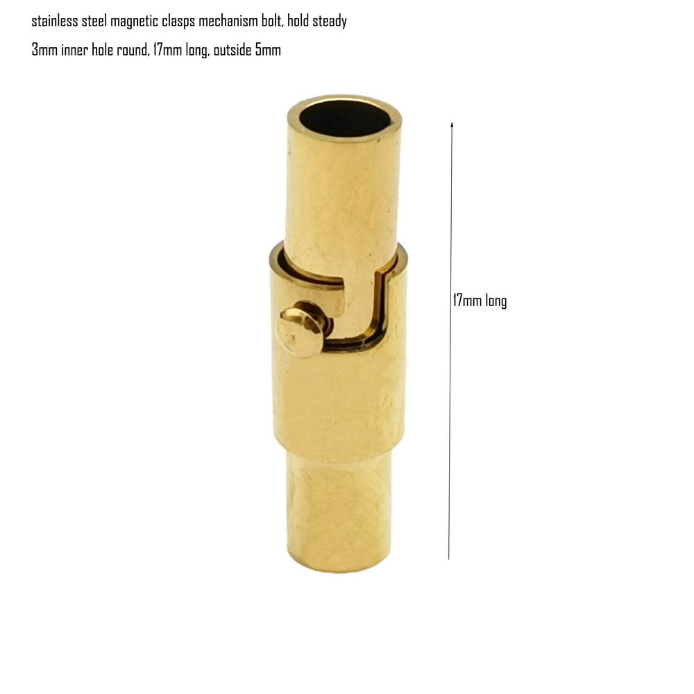 Fermoir magnétique en acier inoxydable, trou intérieur de 3mm 4mm 5mm, avec mécanisme, extrémité de cordon de verrouillage à boulon, 2 pièces