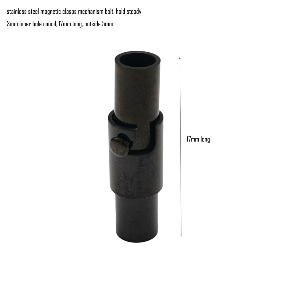 2 Stück 3 mm, 4 mm, 5 mm Innenloch, Edelstahl-Magnetverschluss mit Mechanismus, Bolzenverschluss, Kordelende