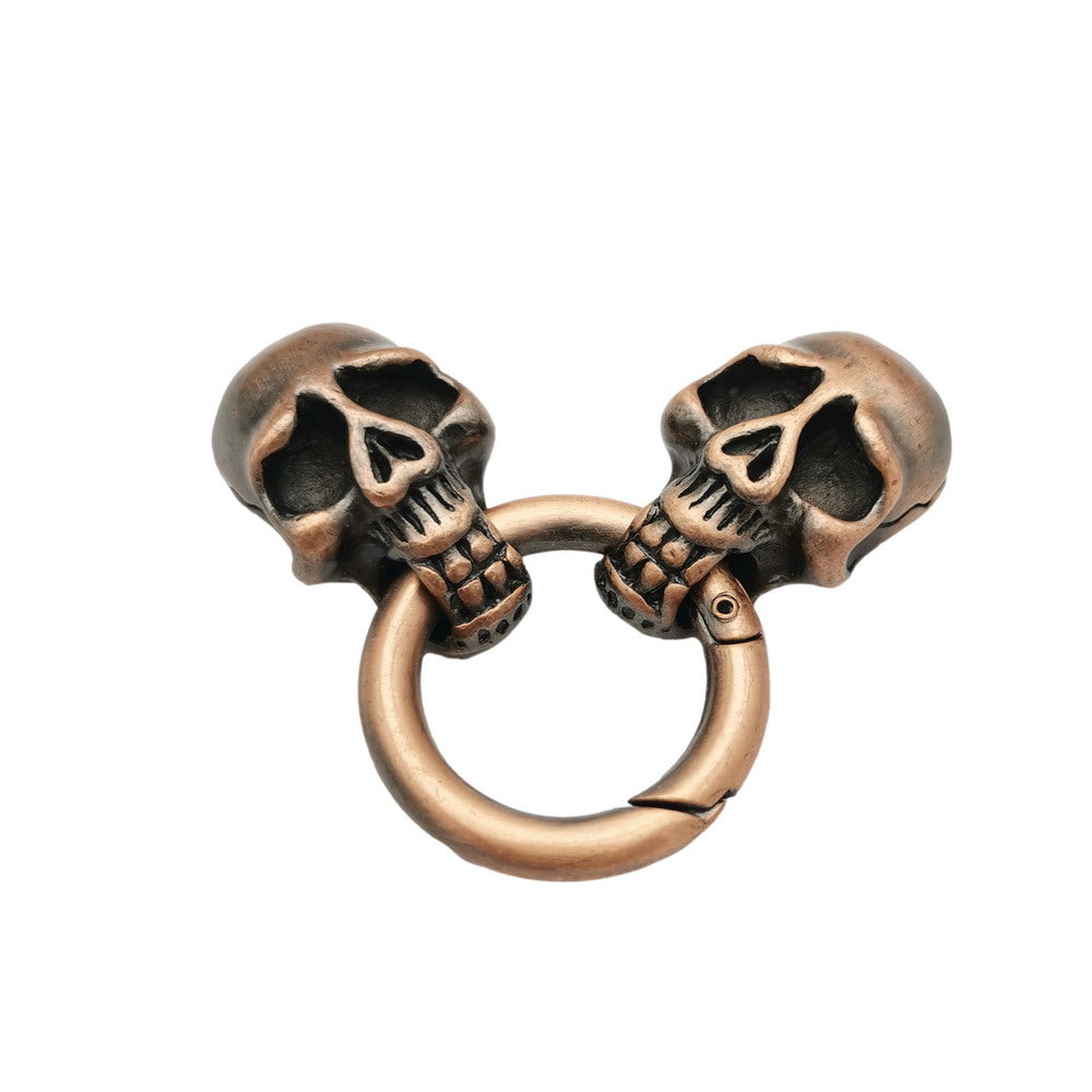 shapesbyX-11mmx6mm Hole Skull Clasp/Connetor Spring Hook Clasps for Bracelet Making Licorice Leather Cord End