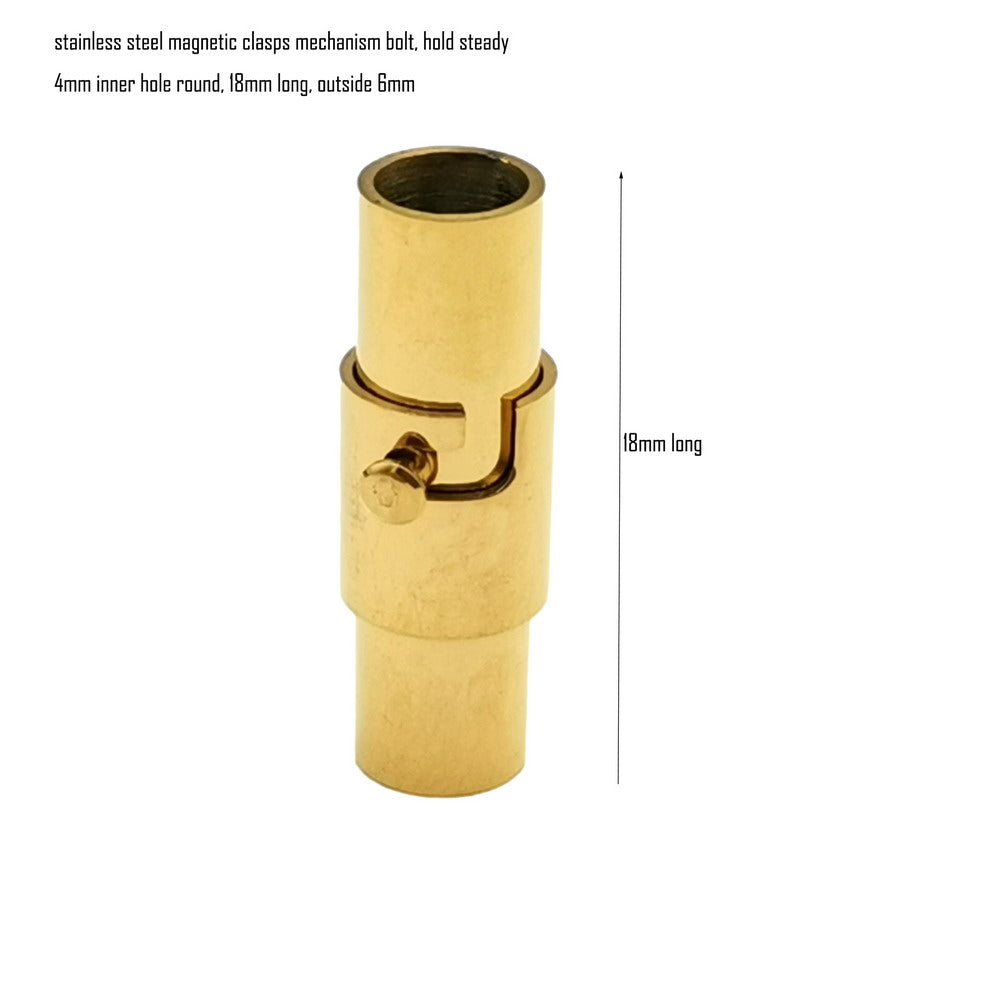 Fermoir magnétique en acier inoxydable, trou intérieur de 3mm 4mm 5mm, avec mécanisme, extrémité de cordon de verrouillage à boulon, 2 pièces