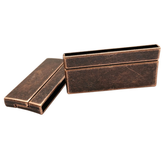 ShapesbyX-Antik Kupfer flache Magnetverschlüsse 40 mm x 2 mm Loch Lederband zum Einkleben