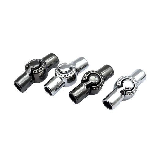 shapesbyX-3 Pieces 5mm Round Inner Hole Magnetic Clasps for Jewelry Making 5.0mm Cord End