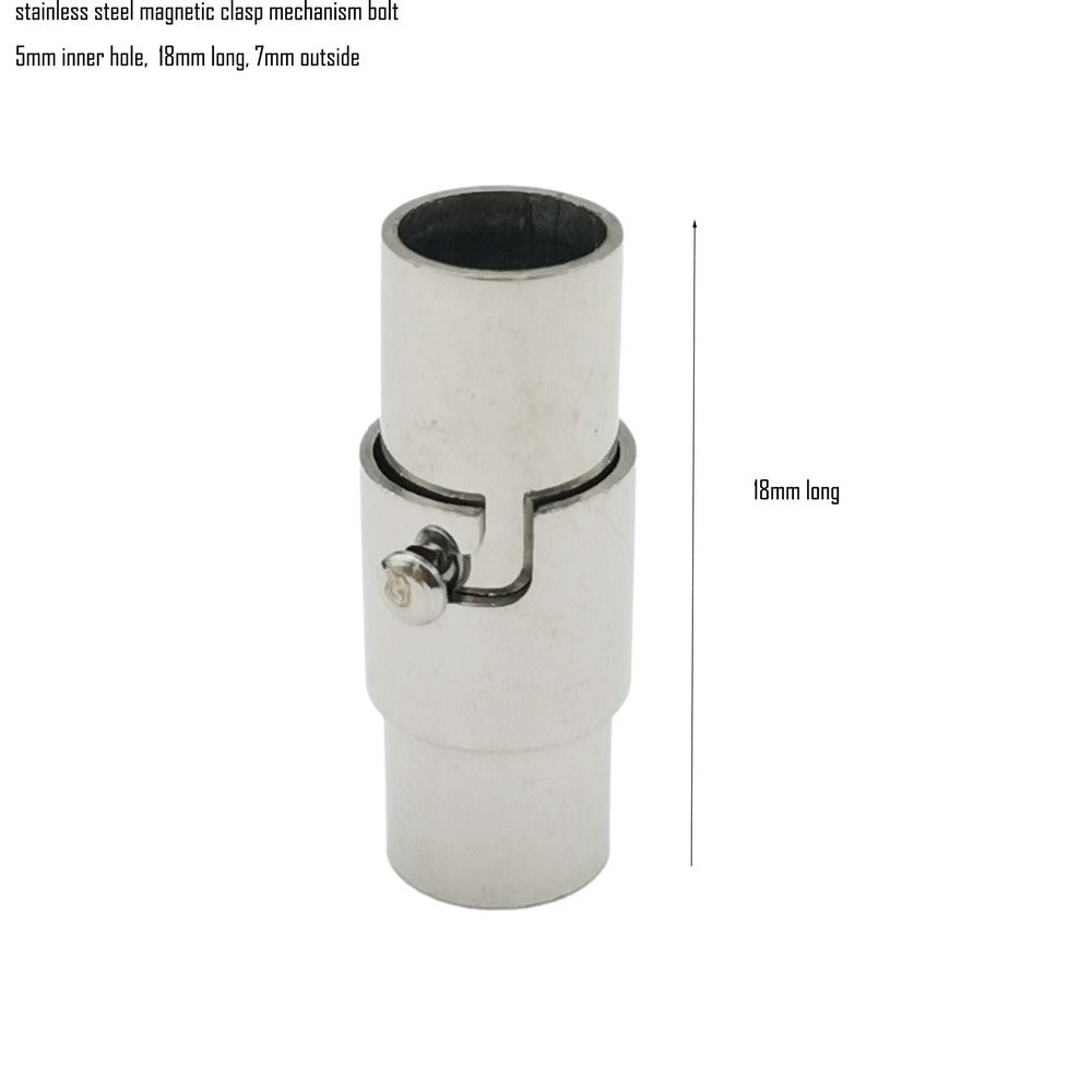 Fermoir magnétique en acier inoxydable, trou intérieur de 3mm 4mm 5mm, avec mécanisme, extrémité de cordon de verrouillage à boulon, 2 pièces