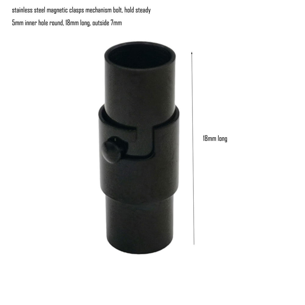 2 Stück 3 mm, 4 mm, 5 mm Innenloch, Edelstahl-Magnetverschluss mit Mechanismus, Bolzenverschluss, Kordelende