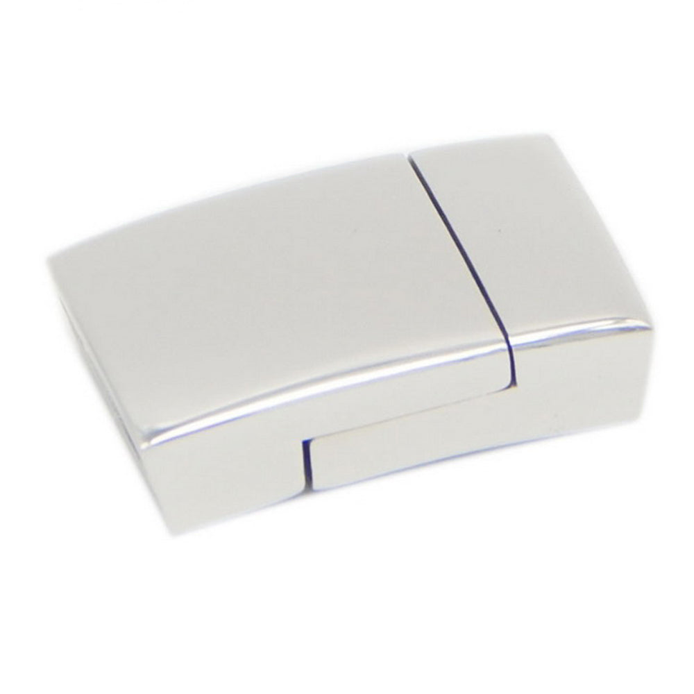 316L Stainless Steel Magnetic Clasps for Bracelet Making 10x2.7mm Inner Hole Flat Leather Band Glue In