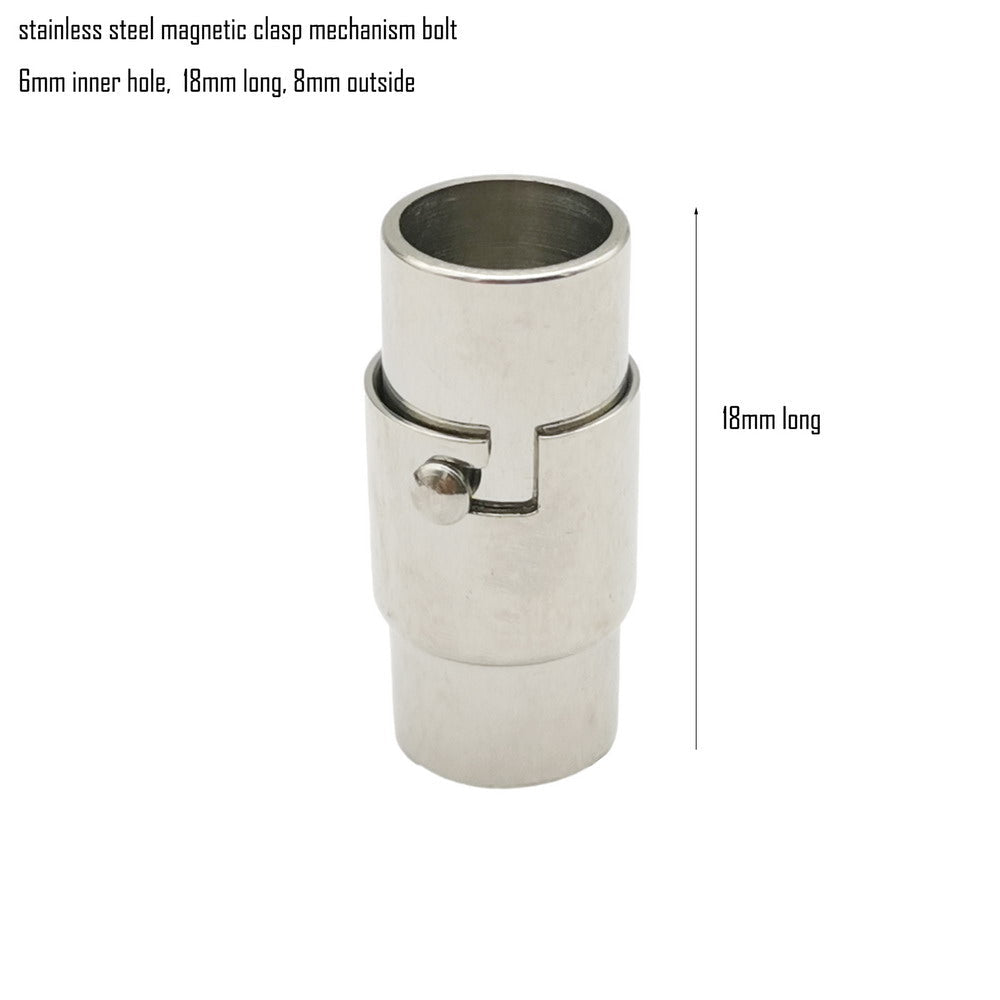 2 Stück 2 mm, 4 mm, 8 mm Innenloch, Edelstahl-Magnetverschluss mit Mechanismus, Bolzenverschluss, Kordelende