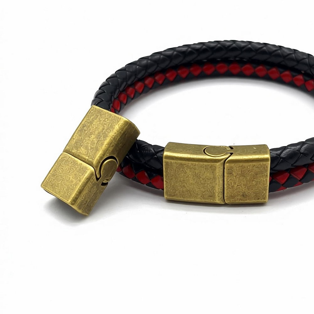 Bronze/Copper Square Shape Licorice Leather Cord Ends, Magnetic Clasp (12mmx6mm Inner)