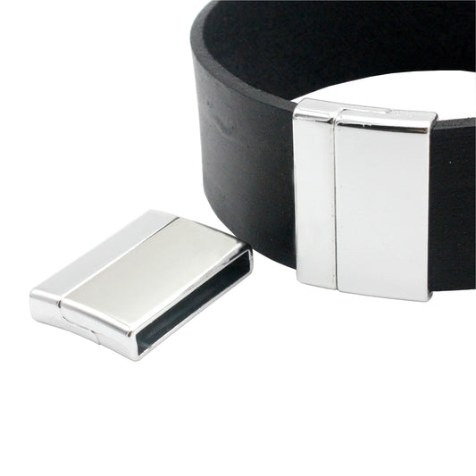 Fermoirs magnétiques et fermeture en argent mat/or pour la fabrication de bracelets, trou de 25x3mm