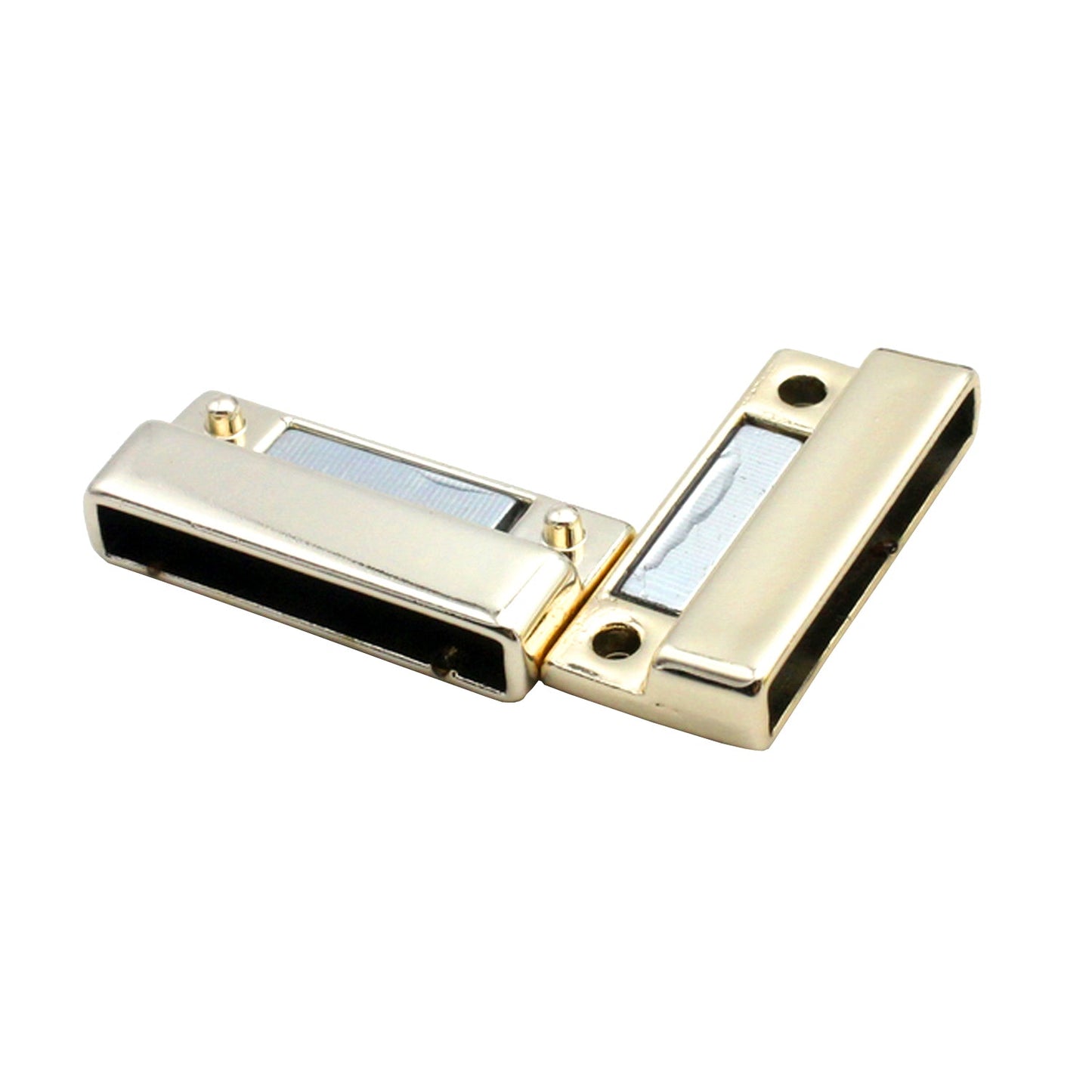 25 mm x 3 mm Innenloch-Magnetverschlüsse und Verschluss für die Herstellung von Armbändern, flaches Lederbandende, Silber/Gold
