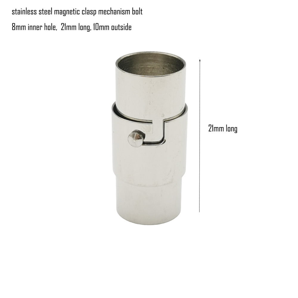 Fermoir magnétique en acier inoxydable, trou intérieur de 3mm 4mm 5mm, avec mécanisme, extrémité de cordon de verrouillage à boulon, 2 pièces