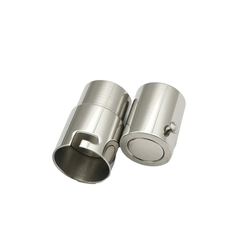 Fermoir magnétique en acier inoxydable, trou intérieur de 2mm, 4mm, 8mm, avec mécanisme, extrémité du cordon de verrouillage à boulon, 2 pièces