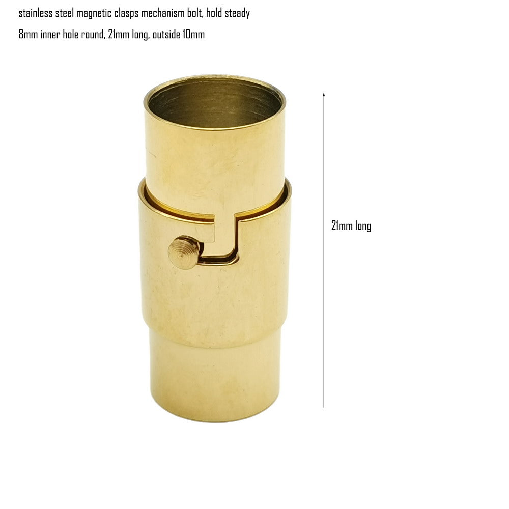 2 Stück 3 mm, 4 mm, 5 mm Innenloch, Edelstahl-Magnetverschluss mit Mechanismus, Bolzenverschluss, Kordelende