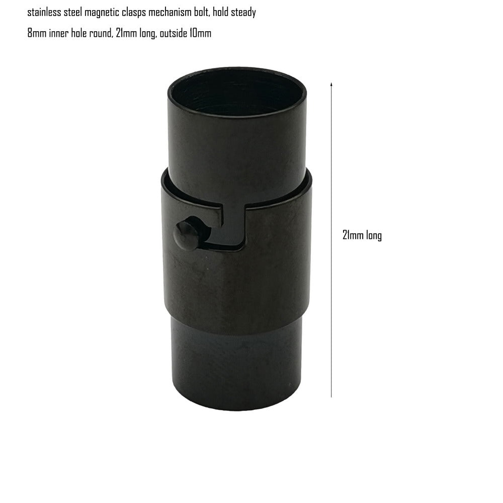 2 Stück 3 mm, 4 mm, 5 mm Innenloch, Edelstahl-Magnetverschluss mit Mechanismus, Bolzenverschluss, Kordelende