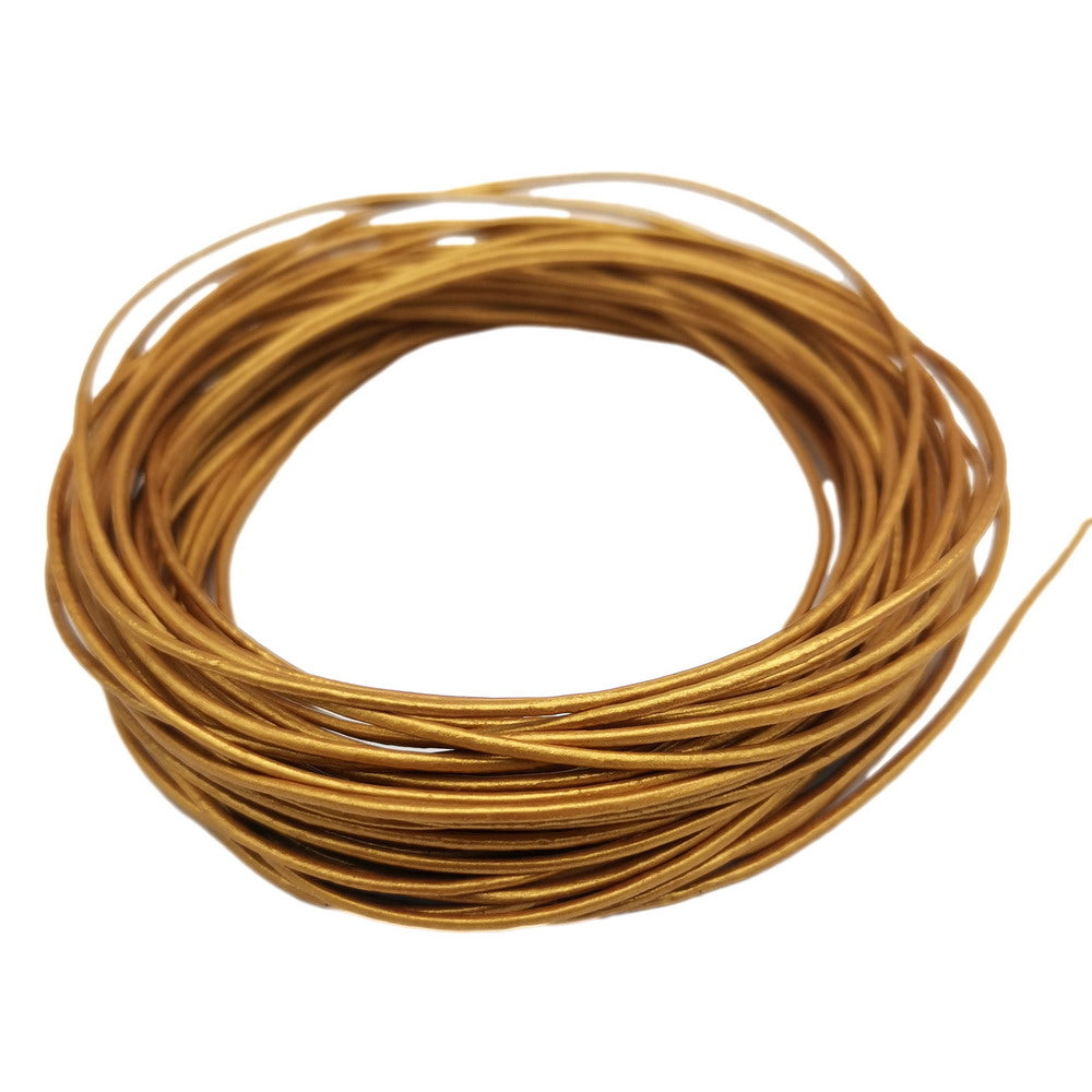 shapesbyX-10 Yards Metallic Gold 1mm Leather Cord Leather String Genuine 1.0mm Diameter Leather