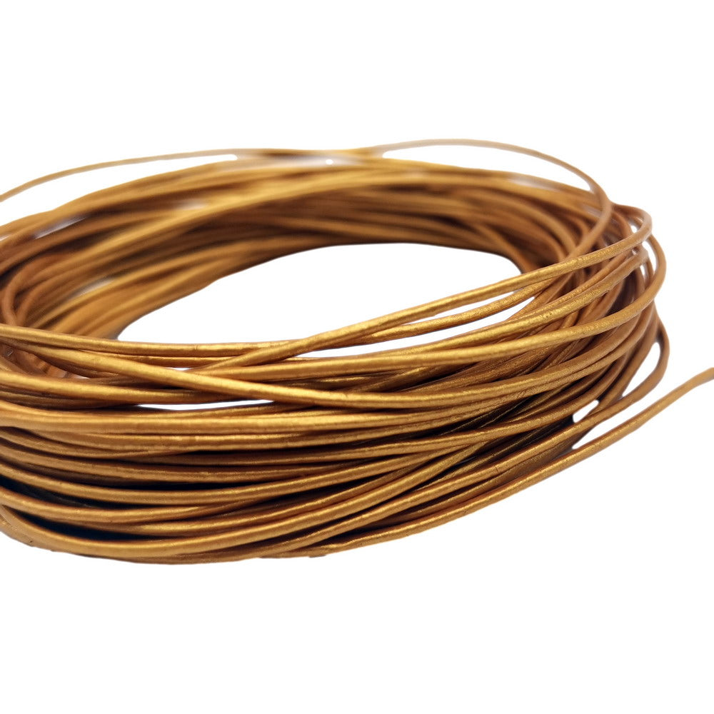 shapesbyX-10 Yards Metallic Gold 1mm Leather Cord Leather String Genuine 1.0mm Diameter Leather