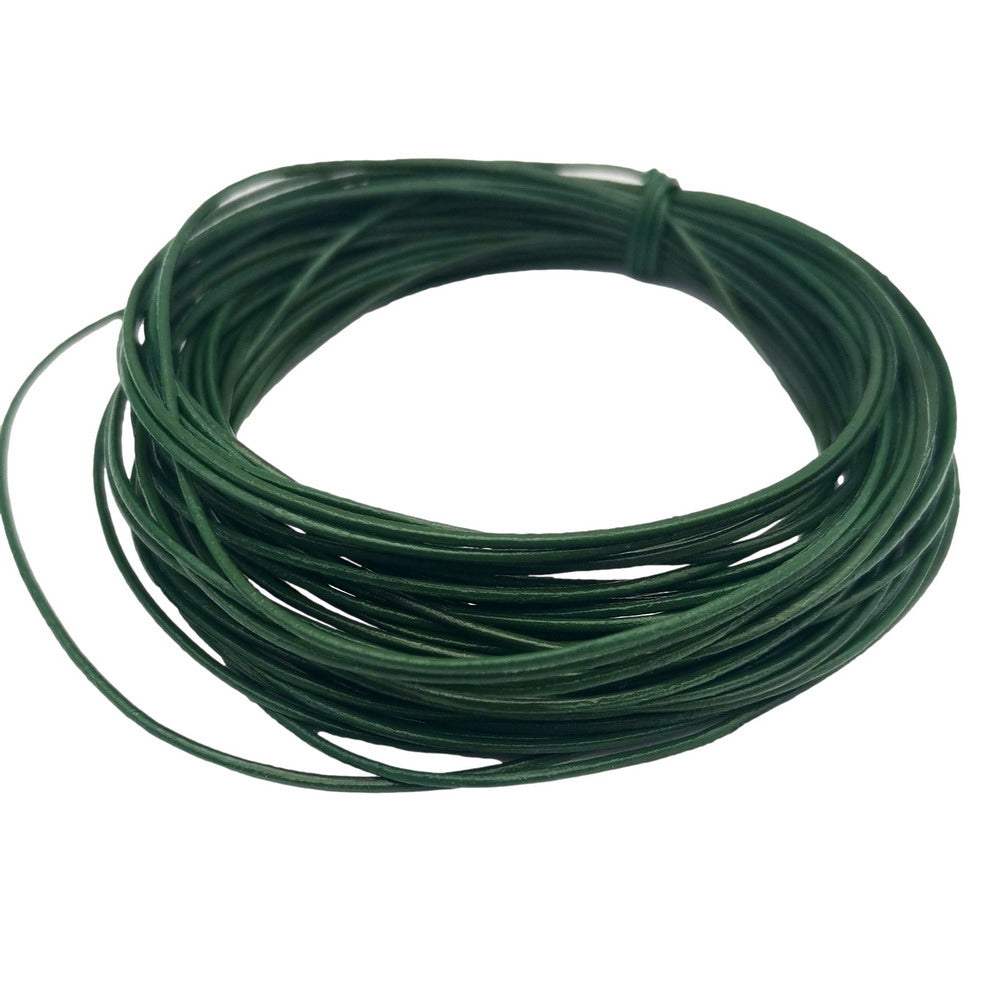 ShapesbyX-10 Yards grünes 1 mm Lederband, echtes Leder mit 1,0 mm Durchmesser