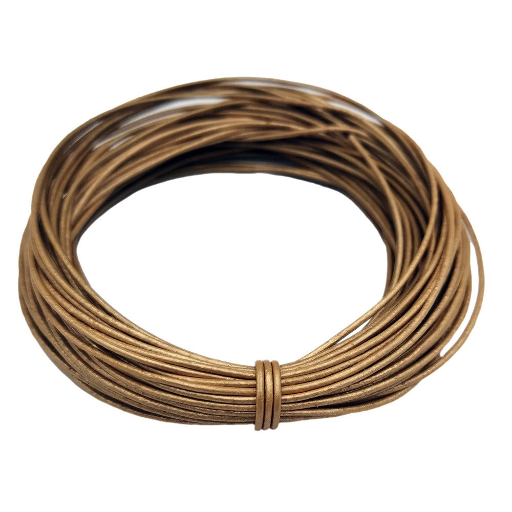 shapesbyX-10 Yards Tan Gold 1mm Leather Cord Leather String Genuine 1.0mm Diameter Leather