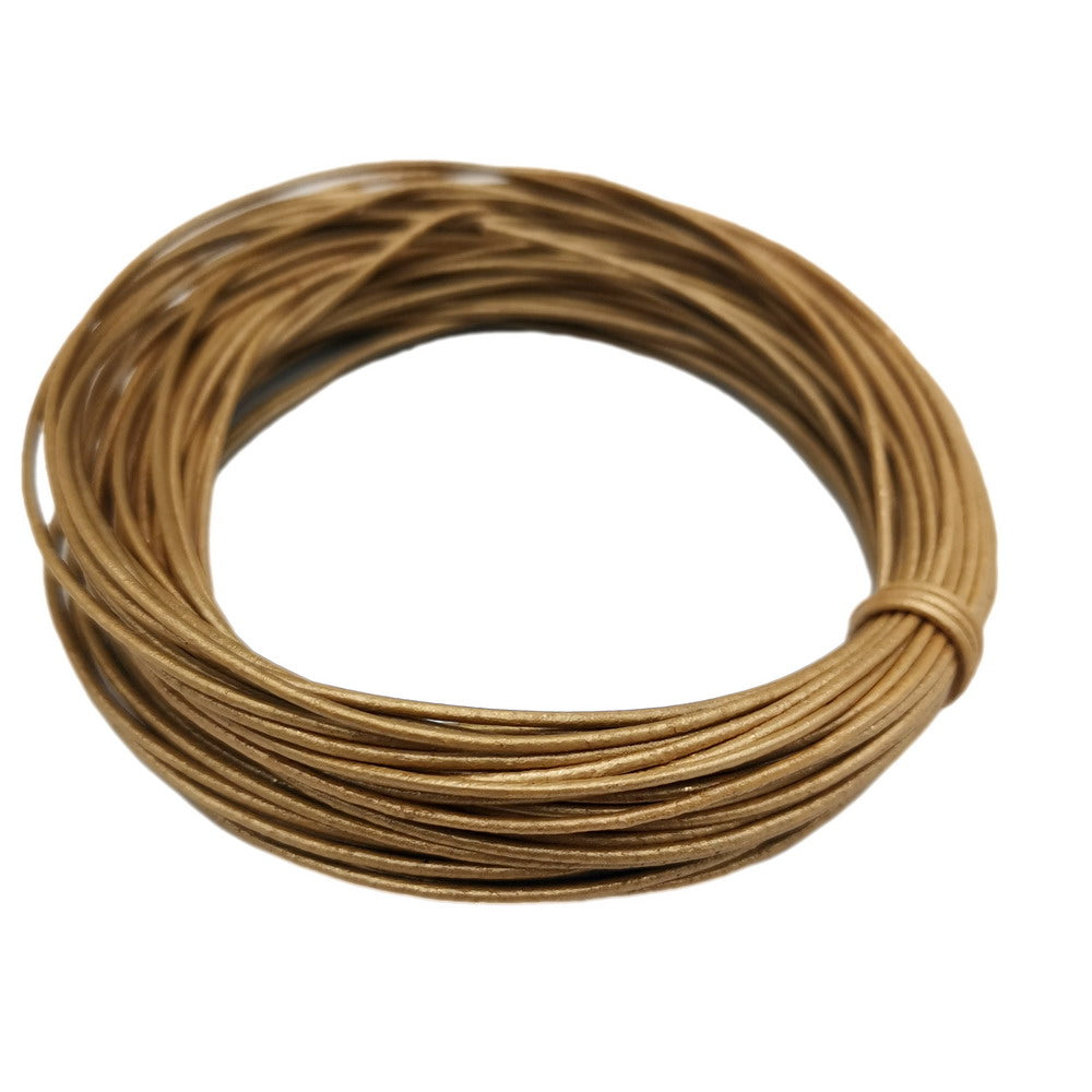 shapesbyX-10 Yards Tan Gold 1mm Leather Cord Leather String Genuine 1.0mm Diameter Leather
