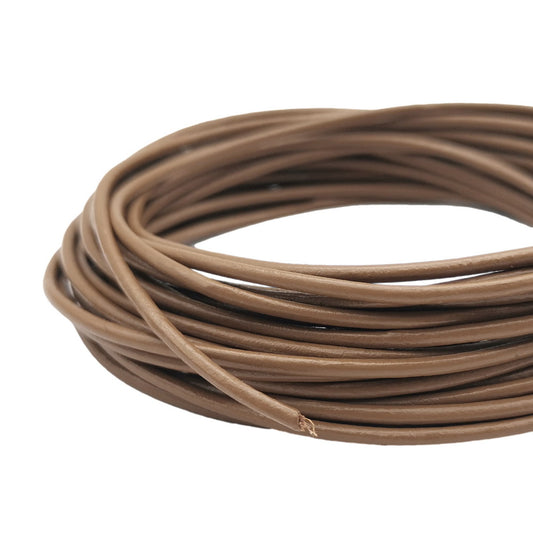 ShapesbyX Clay 5 Yards 2.0mm Round Real Leather Cords Cowhide Leather Made for Jewelry Making in Bracelet Necklace