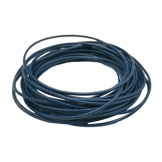 ShapesbyX Marineblau, 5 Yards, 2,0 mm, runde Echtlederschnüre, Rindsleder, hergestellt für die Schmuckherstellung in Armbändern und Halsketten