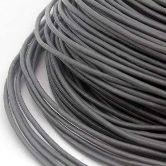 ShapesbyX Gray 5 Yards 2.0mm Round Real Leather Cords Cowhide Leather Made for Jewelry Making in Bracelet Necklace