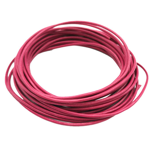 ShapesbyX Hot Pink 5 Yards 2 mm rundes Echtleder-Riemenband