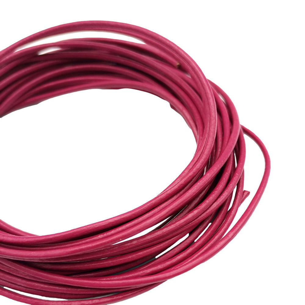 ShapesbyX Hot Pink 5 Yards 2mm Round Genuine Leather Strap Cord