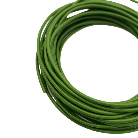 ShapesbyX Limettengrün, 5 Yards, 2,0 mm, runde Echtlederschnüre, Rindsleder, hergestellt für die Schmuckherstellung in Armbändern und Halsketten