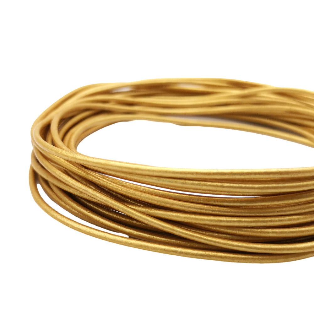 shapesbyX-5 Yards 2mm Gold Leather Cords Genuine Leather Strap for Necklace Pendant