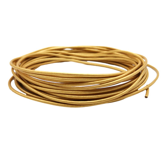 ShapesbyX-5 mètres 2 mm cordons en cuir doré bracelet en cuir véritable pour collier pendentif
