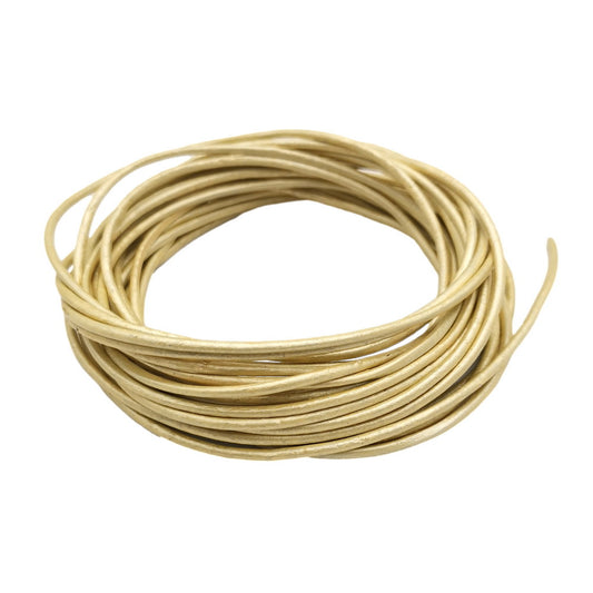 ShapesbyX-5 Yards 2 mm hellgoldene Lederschnüre Echtlederband für Halskettenanhänger