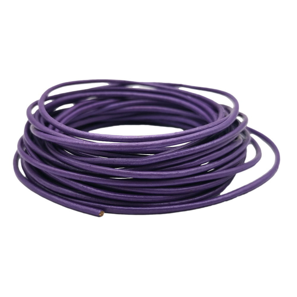 shapesbyX-5 Yards 2mm Metallic Purple Leather Cords Genuine Leather Strap for Necklace Pendant